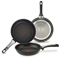 Los mejores  - Tefal Expertise Juego de 3 Sartenes aluminio de 21- 24 y 26 cm- antiadherente con extra de titanio- aptas para todo tipo…